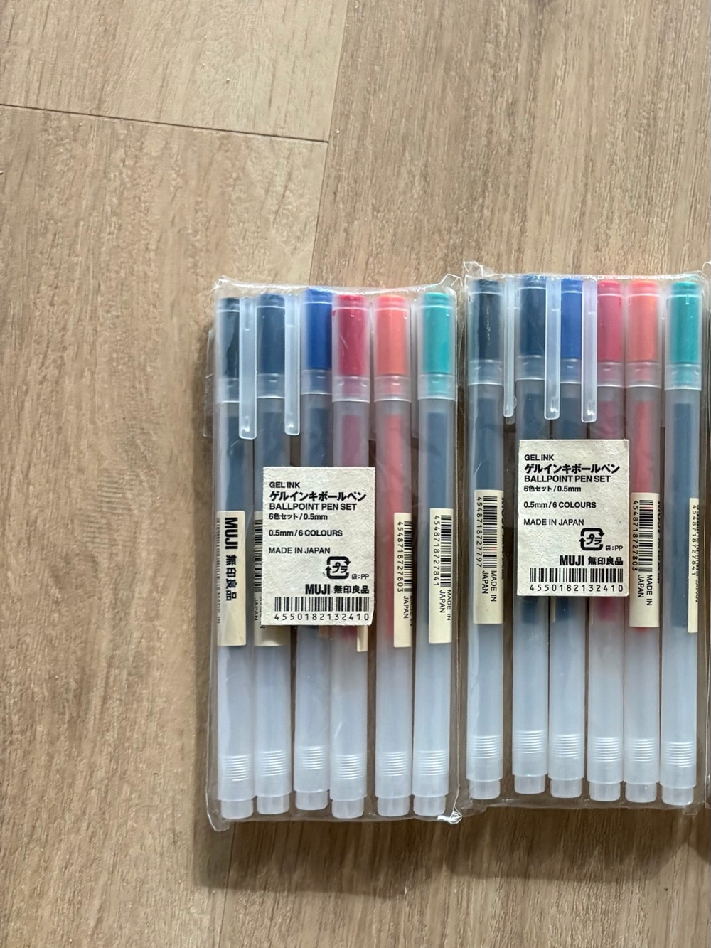 Muji Gel Ink Pen Collection - 2 Multicolor Sets (12 pens total)